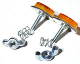GG Reflectors Round Screw Type with Wing Nut & Spring Amber 5/8" #80841 Pair