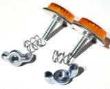 GG Reflectors Round Screw Type with Wing Nut & Spring Amber 5/8" #80841 Pair