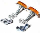 GG Reflectors Round Screw Type with Wing Nut & Spring Amber 5/8" #80841 Pair