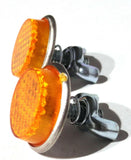 GG Reflectors Round Screw Type with Wing Nut & Spring Amber 5/8" #80841 Pair