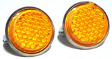 GG Reflectors Round Screw Type with Wing Nut & Spring Amber 5/8" #80841 Pair