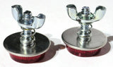 Reflectors Round Screw Type with Wing Nut & Spring Red 5/8" GG#80844 Pair