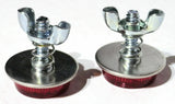 Reflectors Round Screw Type with Wing Nut & Spring Red 5/8" GG#80844 Pair