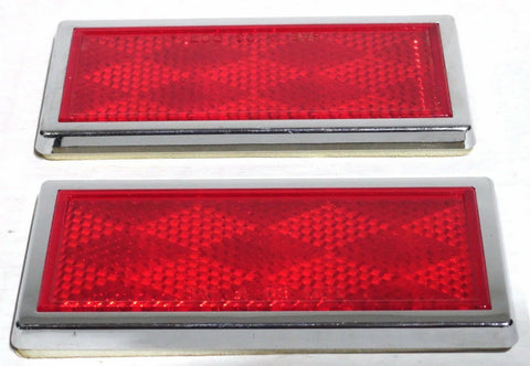 Rectangular Reflectors 3-1/2 X 1-3/4 Red Acrylic Stick-on GG80854-Set of 2