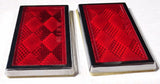 Rectangular Reflectors 3-1/2 X 1-3/4 Red Acrylic Stick-on GG80854-Set of 2