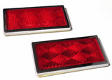 Rectangular Reflectors 3-1/2 X 1-3/4 Red Acrylic Stick-on GG80854-Set of 2