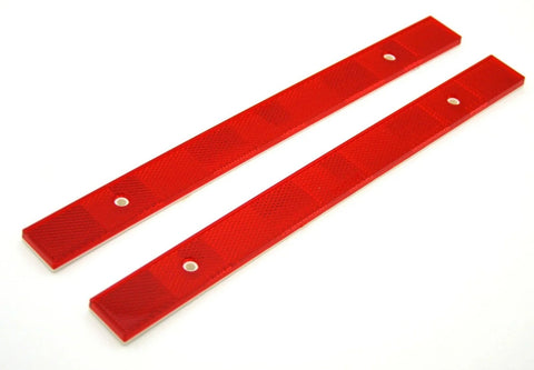 Reflectors Red 12" Long, 1" Wide 2 Screw Holes or Tape Mount GG#80866 Pair