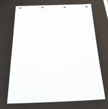 Mudflaps 24x30 White/Red for FREIGHTLINER 4 Hole Vertical Rib Poly-A812430 Pair