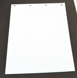 Mudflaps 24x30 White/Red for FREIGHTLINER 4 Hole Vertical Rib Poly-A812430 Pair
