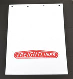 Mudflaps 24x30 White/Red for FREIGHTLINER 4 Hole Vertical Rib Poly-A812430 Pair