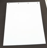 Mudflaps 24x30 White/Red for FREIGHTLINER 4 Hole Vertical Rib Poly-A812430 Pair