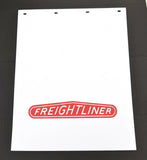 Mudflaps 24x30 White/Red for FREIGHTLINER 4 Hole Vertical Rib Poly-A812430 Pair