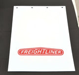 Mudflaps 24x30 White/Red for FREIGHTLINER 4 Hole Vertical Rib Poly-A812430 Pair