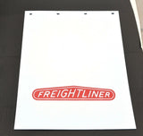 Mudflaps 24x30 White/Red for FREIGHTLINER 4 Hole Vertical Rib Poly-A812430 Pair