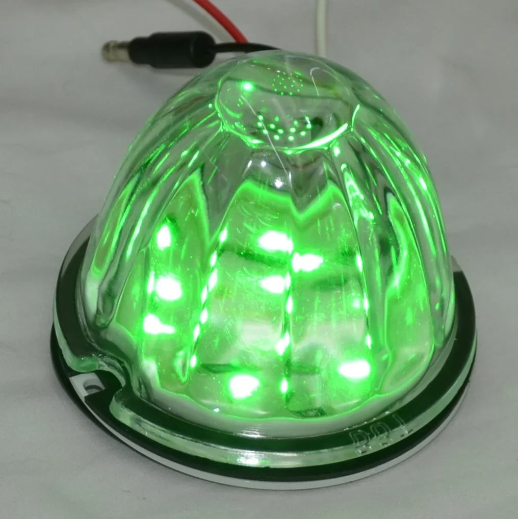 Clear Classic Glass Watermelon Accent Light Kit Green 18 LEDs GG#81869-Pair