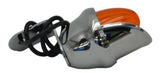 Incandescent Mini Auxiliary Light Amber Lens 1 Bulb Chrome W/Visor GG#82770 Each