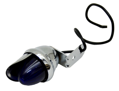 Incandescent Mini Auxiliary Light Blue Lens 1 Bulb Chrome W/Visor GG#82771 Each