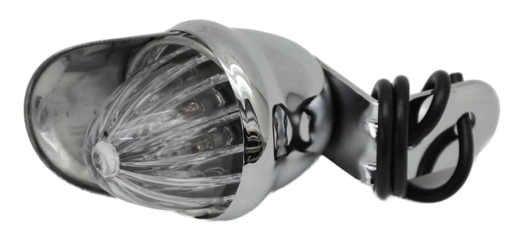 Incandescent Mini Auxiliary Light Clear Lens 1 Bulb Chrome W/Visor GG#82772 Each