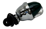 Incandescent Mini Auxiliary Light Green Lens 1 Bulb Chrome W/Visor GG#82773 Each