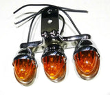 Auxiliary Incandescent Triple Mini Light w/Visor Amber Lens 3 Bulb GG#82780 Each