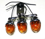 Auxiliary Incandescent Triple Mini Light w/Visor Amber Lens 3 Bulb GG#82780 Each