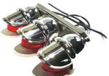 Auxiliary Incandescent Triple Mini Light w/Visor Red Lens 3 Bulb GG#82785 Each