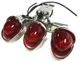Auxiliary Incandescent Triple Mini Light w/Visor Red Lens 3 Bulb GG#82785 Each