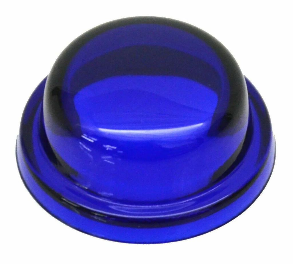 Glass Dome Light Lens for Peterbilt Top Hat Style Blue 1 9/16" GG#82816 Pair