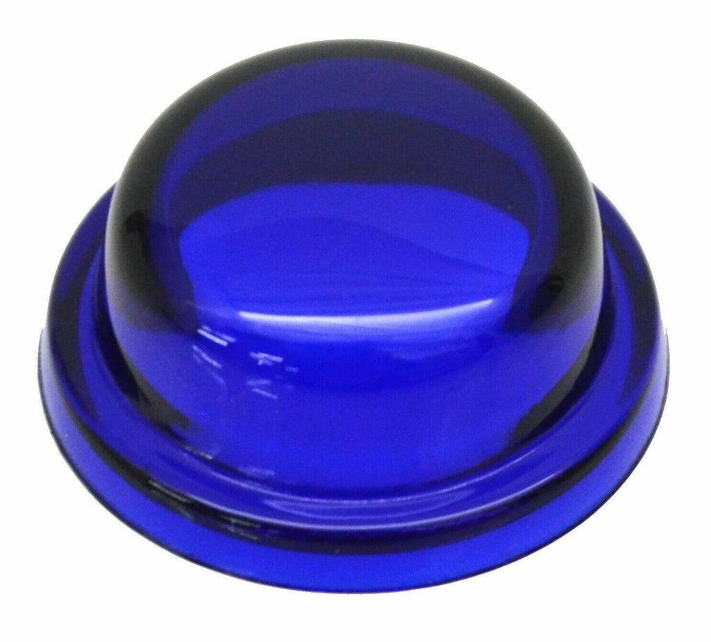Glass Dome Light Lens for Peterbilt Top Hat Style Blue 1 9/16" GG#82816 Pair