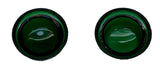 Glass Dome Light Lens Green for Peterbilt Top Hat Style 1 9/16" GG#82817 Pair