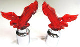 Bumper Guide Tops for 1” Poles/Sticks Eagle Red Chrome Plastic GG#86090 Set of 2