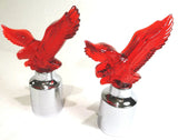 Bumper Guide Tops for 1” Poles/Sticks Eagle Red Chrome Plastic GG#86090 Set of 2