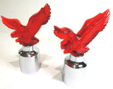 Bumper Guide Tops for 1” Poles/Sticks Eagle Red Chrome Plastic GG#86090 Set of 2
