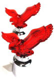 Bumper Guide Tops for 1” Poles/Sticks Eagle Red Chrome Plastic GG#86090 Set of 2