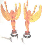Flying Goddess Lady Bumper Guide Tops for 1" Pipe Chrome Plastic UP#86198-Pair