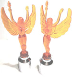 Flying Goddess Lady Bumper Guide Tops for 1" Pipe Chrome Plastic UP#86198-Pair