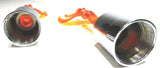 Flying Goddess Lady Bumper Guide Tops for 1" Pipe Chrome Plastic UP#86198-Pair