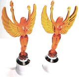 Flying Goddess Lady Bumper Guide Tops for 1" Pipe Chrome Plastic UP#86198-Pair