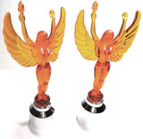 Flying Goddess Lady Bumper Guide Tops for 1" Pipe Chrome Plastic UP#86198-Pair