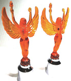 Flying Goddess Lady Bumper Guide Tops for 1" Pipe Chrome Plastic UP#86198-Pair