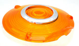 Back of Cab Lens Replacement 4" Amber with Chrome Ring Plastic 3 Hole GG#86720