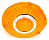 Back of Cab Lens Replacement 4" Amber with Chrome Ring Plastic 3 Hole GG#86720