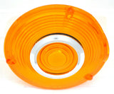 Back of Cab Lens Replacement 4" Amber with Chrome Ring Plastic 3 Hole GG#86720