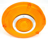 Back of Cab Lens Replacement 4" Amber with Chrome Ring Plastic 3 Hole GG#86720