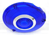 Back of Cab Lens Replacement 4" Blue with Chrome Ring Plastic 3 Hole GG#86721