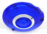 Back of Cab Lens Replacement 4" Blue with Chrome Ring Plastic 3 Hole GG#86721