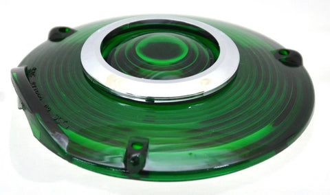 Back of Cab Lens Replacement 4" Green with Chrome Ring Plastic 3 Hole GG#86722