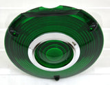 Back of Cab Lens Replacement 4" Green with Chrome Ring Plastic 3 Hole GG#86722