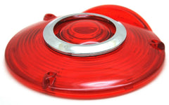 Back of Cab Lens Replacement 4" Red with Chrome Ring Plastic 3 Hole GG#86724