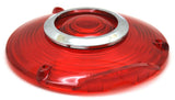 Back of Cab Lens Replacement 4" Red with Chrome Ring Plastic 3 Hole GG#86724